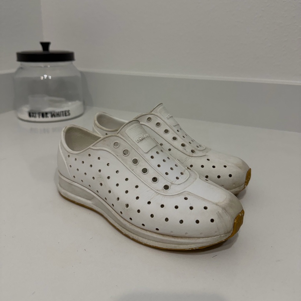 Native White Perforated Slip-On Shoes